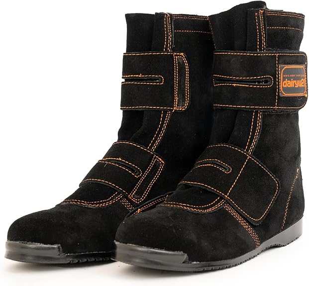 Amazon | [dairyu21] 安全靴 高所作業用 ベロア B609 JIS規格 (黒×黄緑